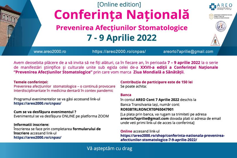 Conferința Nationala, Prevenirea Afectiunilor Stomatologice